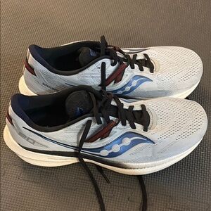 Saucony White and Blue Athletic Sneakers